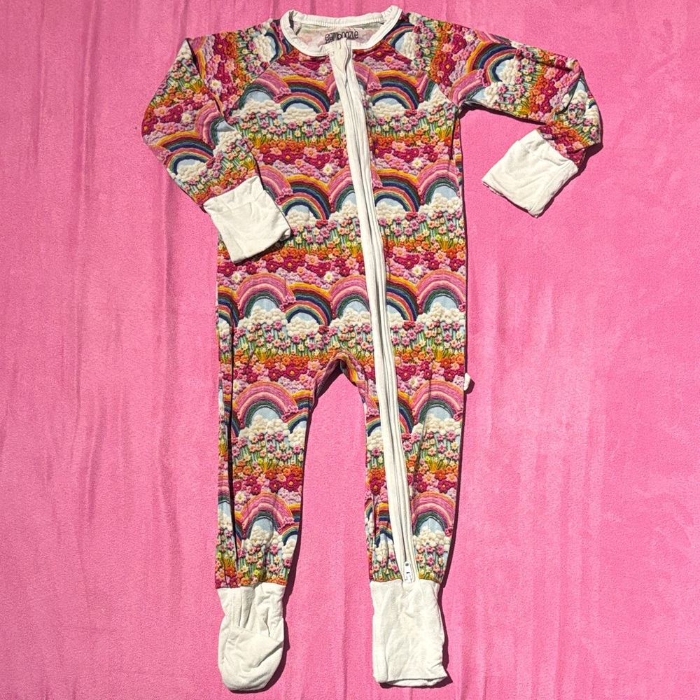 Bamboozle Colorful Rainbow and Floral Footie
